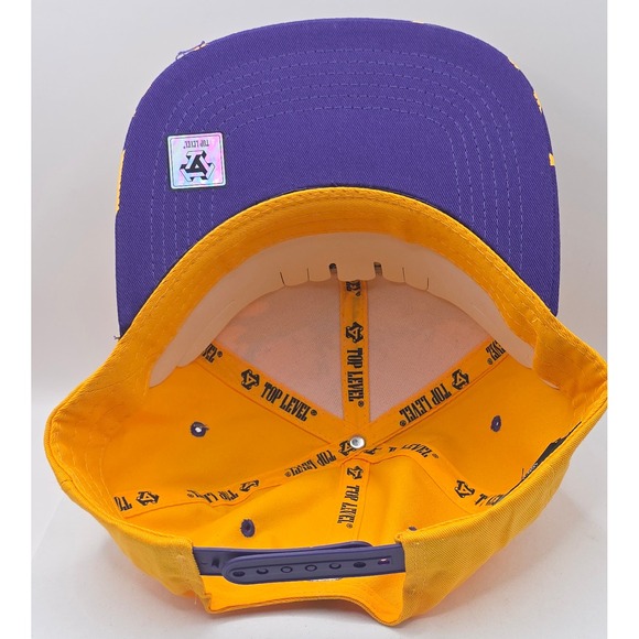 Top Level Los Angeles Lakers Legend 24 Kobe Snapback Hat Cap NBA Purple Splatter - Picture 5 of 12